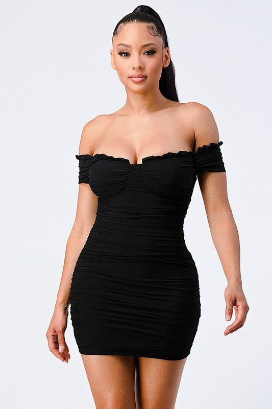 Tanya off shoulder dress, Black