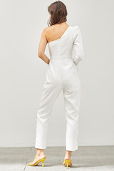 Robyn one shoulder jumpsuit, white