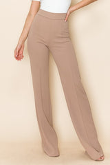 Pantalon taille haute Elysa, Taupe