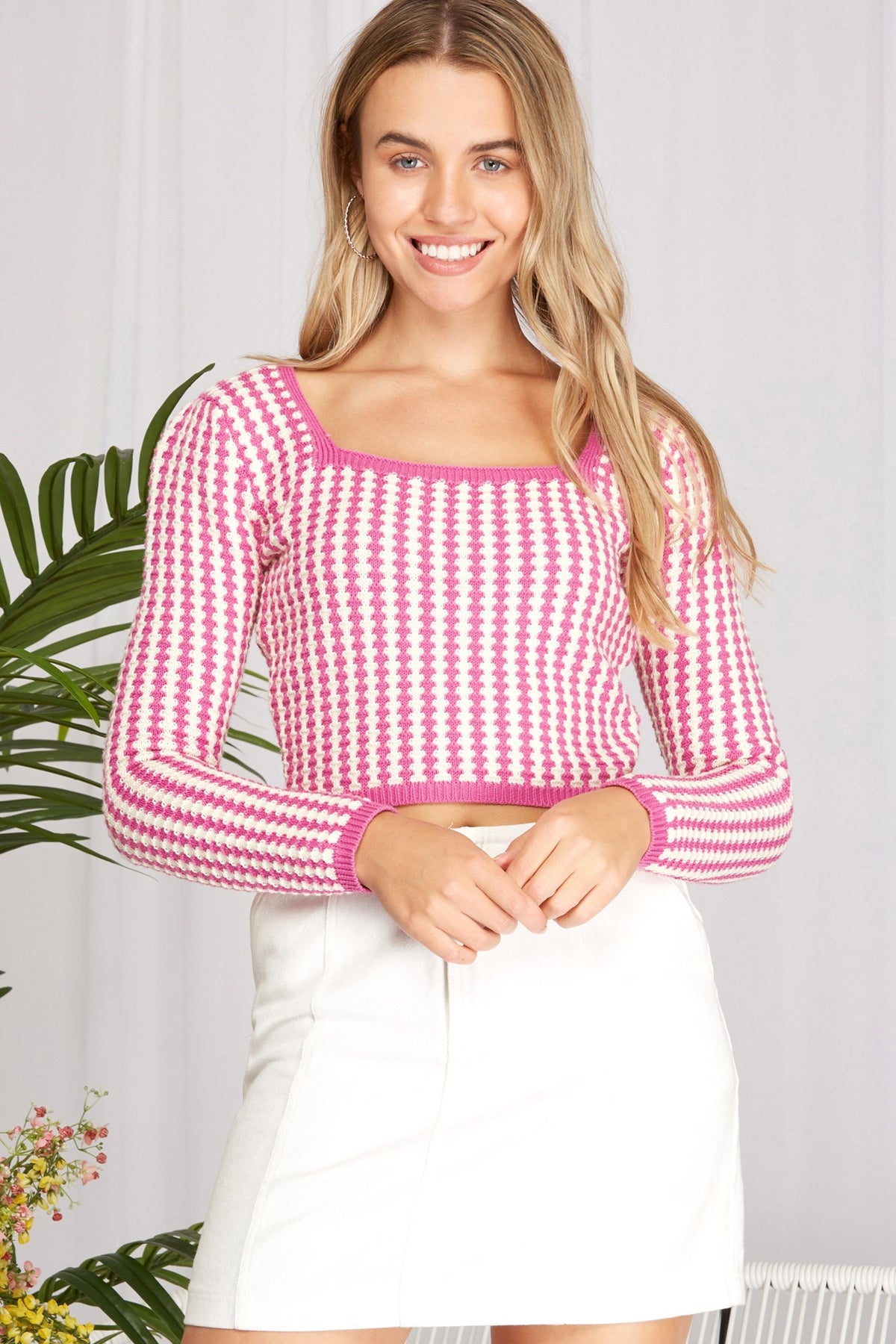 Tamara Crochet top, Pink