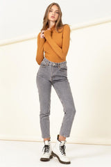 Alexa turtle neck bodysuit, Brown sugar - Fashionistar boutique