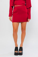 Alexis satin skirt, red - Fashionistar boutique