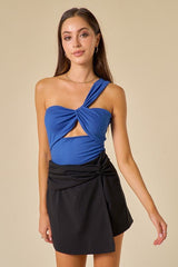 Alicia Cut out bodysuit, Bleu - Fashionistar boutique