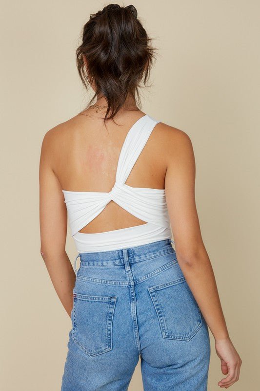 Alicia Cut out bodysuit, off white - Fashionistar boutique