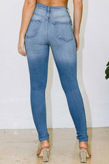 Ariana High - Waisted Distressed Skinny Jeans - Fashionistar boutique