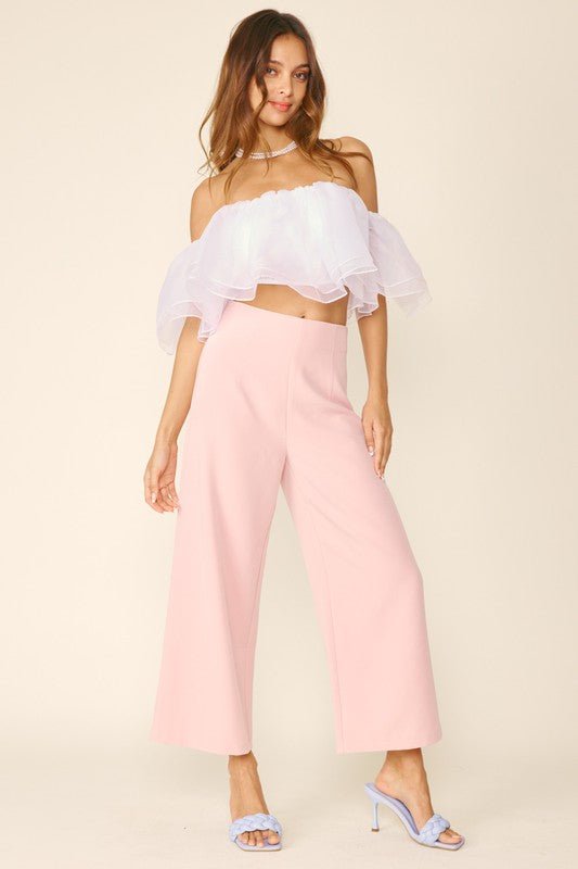 Caroline Organza Off Shoulder Ruffle (White) - Fashionistar boutique