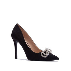 Destiny glitter bow high heels, black - Fashionistar boutique
