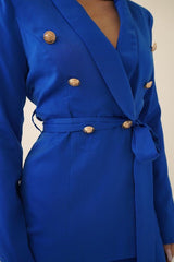Gabriella Blazer set, Royal blue - Fashionistar boutique