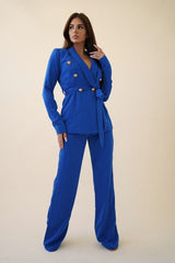 Gabriella Blazer set, Royal blue - Fashionistar boutique