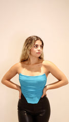 Bianca Tube top, Bleu