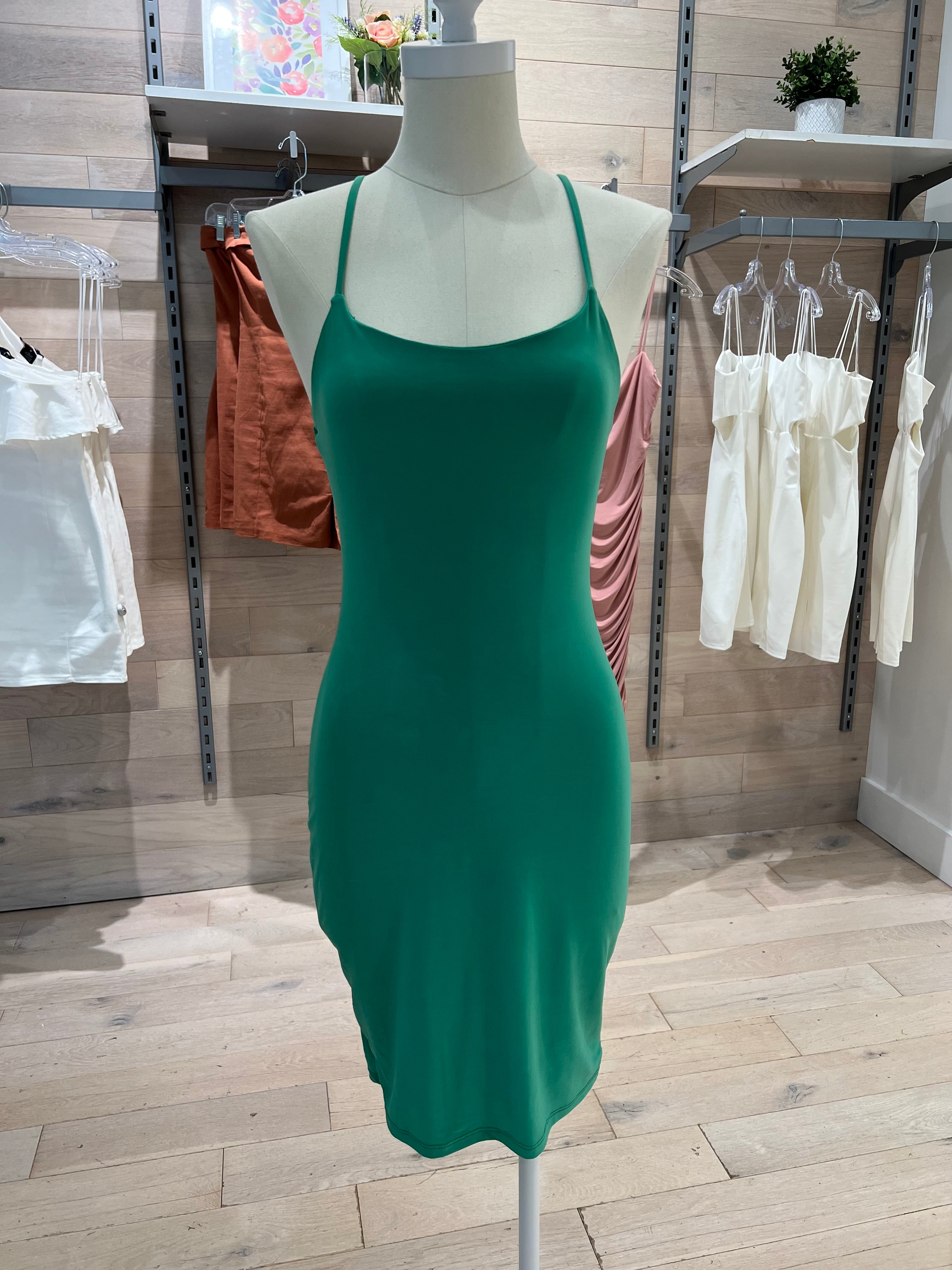 Robe midi droite Nathalia, Vert