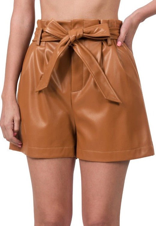 Jessie, leather short, brown - Fashionistar boutique