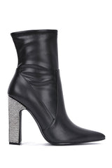Melly glitter heeled boots, black - Fashionistar boutique