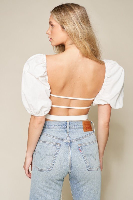 Talia top, white - Fashionistar boutique