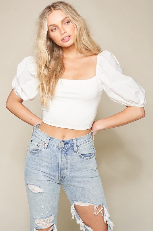 Talia top, white - Fashionistar boutique