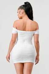 Tanya off shoulder dress, White - Fashionistar boutique